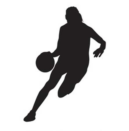 girl basketball player silhouette