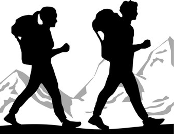 two hikers with backpacks